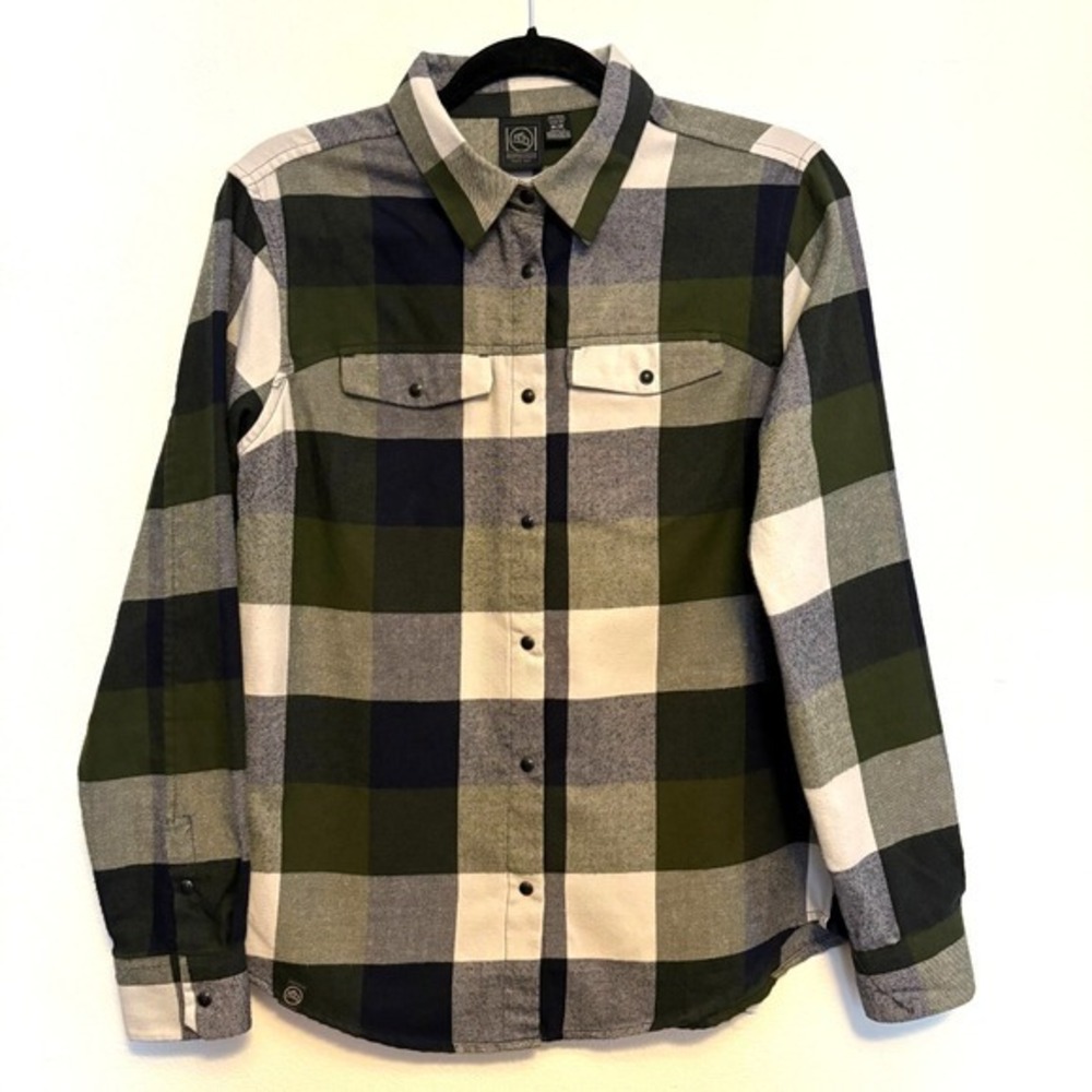 Storm Tech Men's‎ Black Pearl Snap Flannel, Size Medium, Plaid